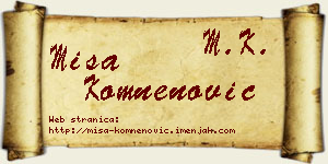 Miša Komnenović vizit kartica